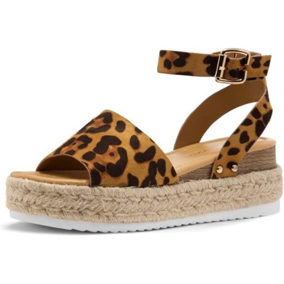 Womens Legossa Platform Sandals - Open Toe Ankle Strap Espadrilles - Picture 1 of 6